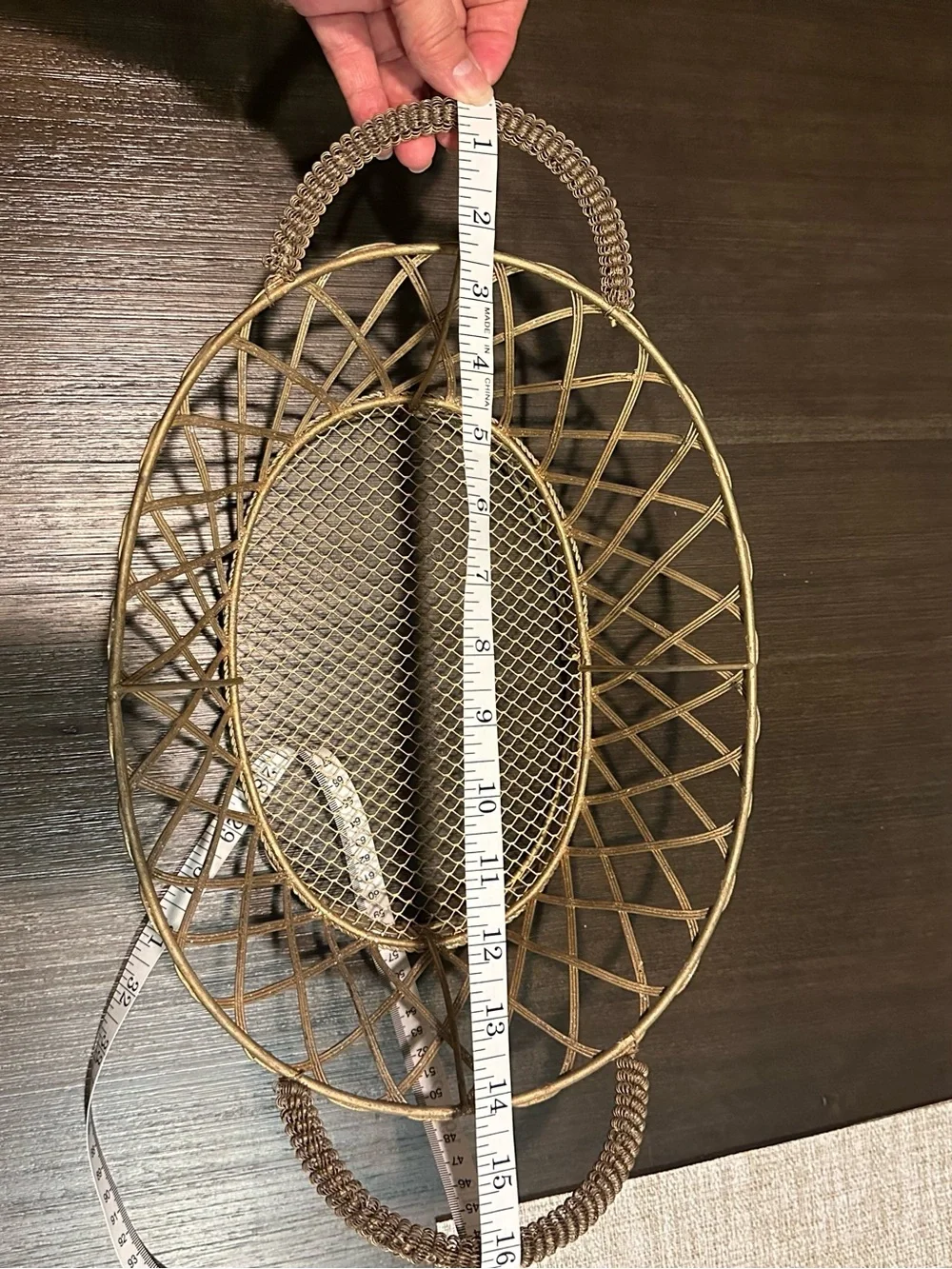 Vintage Mid-Century Italian Brass Wire Basket – Oval Lattice Bread Fruit Bowl